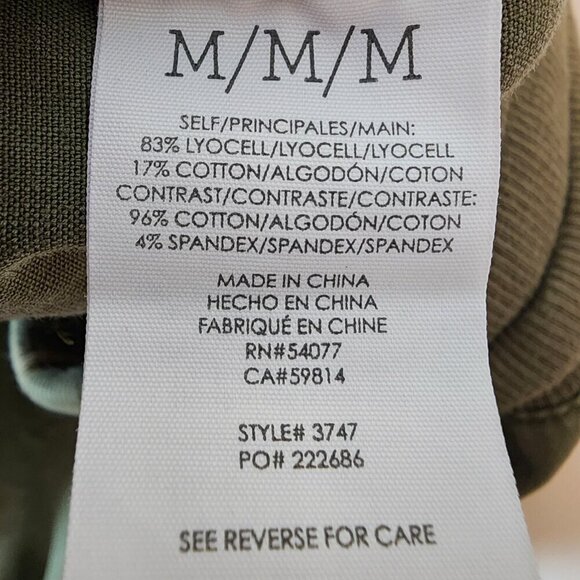 Cabi Olive Green Marathon Jogger Pants Pull On Ribbed Lyocell Cotton Casual Pant - Picture 5 of 11